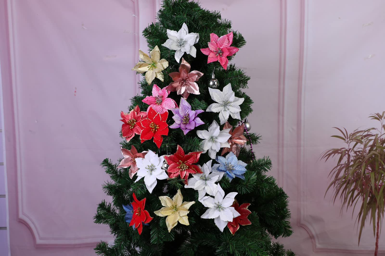 Amazon.co.jp: NOVELTY GIFTS1 クリスマスグリッター ポインセチア